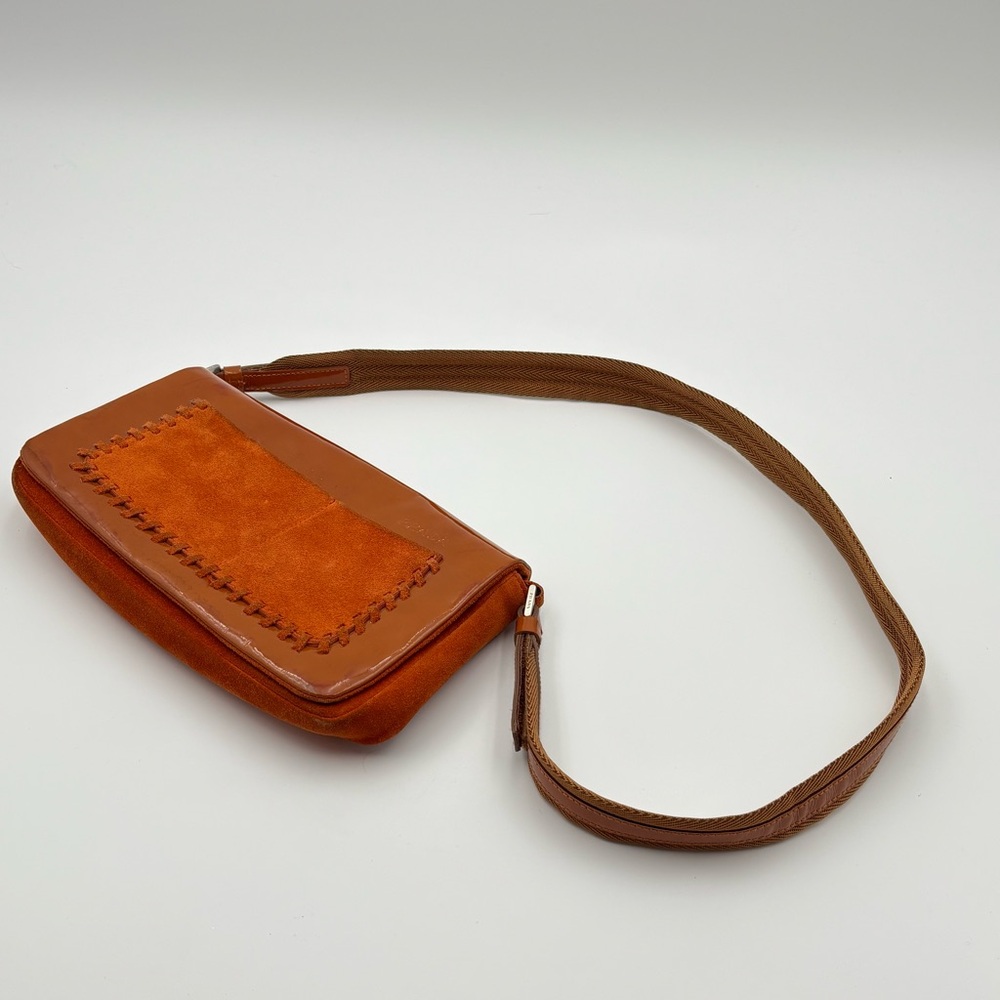 Prada Burnt Orange Patent & Suede Shoulder Bag - Picture 8 of 9